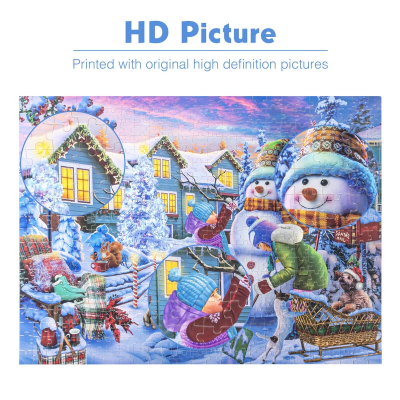 Tektalk Puzzles for Adults  500 Piece Wooden Puzzle  Jigsaw Puzzles 500 Pieces for Teens & Adults - Snowman Stacking - Image 4